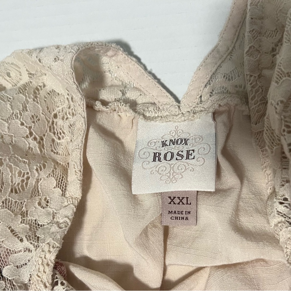 Knox Rose Cream and Pink Floral Lace Blouse - Picture 2 of 2